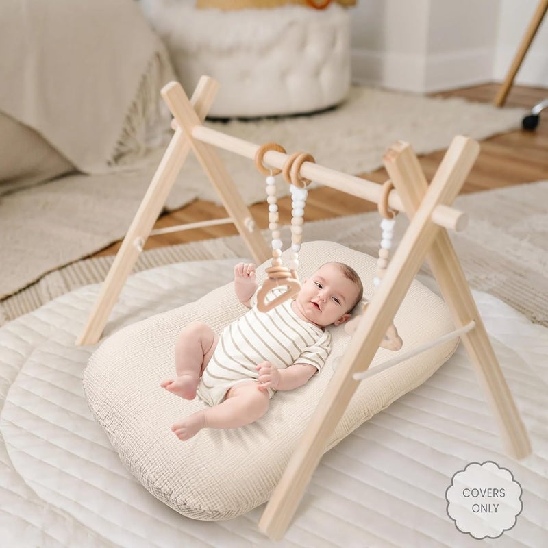 Termichy Baby Lounger Cover Muslin: Soft Cotton Slipcover for Snuggle Me Lounger - Removable & Machine Washable for Daily Use - Zipper-Free & Skin-Friendly for Newborn Girls and Boys - Image 5